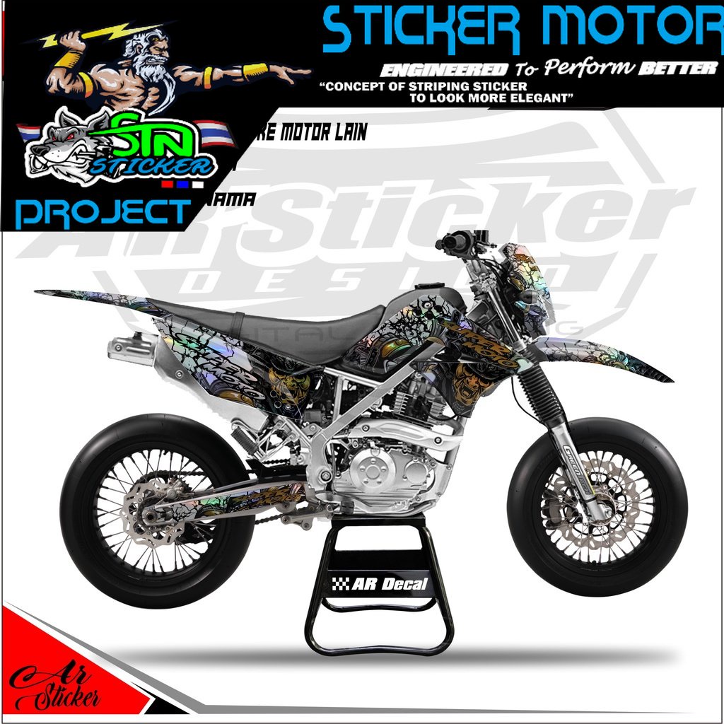 Decal Hologram Chrome Pelangi KLX Lama, KLX Old - Dekal stiker Full Body KLX L / KLX S 015