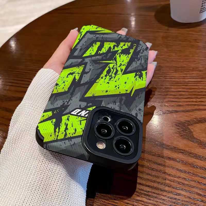 【Lamb Skin】City Boy flaw Soft Case for IPhone 6S 7 Plus 8 Plus X XS XR XS Max 11 13 12 14 PRO Max 14 Plus 12 13 Mini Camera Protect Fluorescent Green