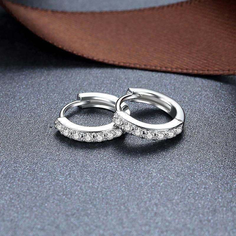 Anting Sterling Silver925 Dengan Giwang Zircon Baris Satu Untuk Wanita