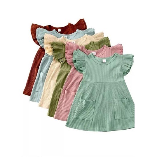 BEFAST - ZFS PAKAIAN ANAK LALA / DRESS ANAK LADY RIB / Dress Anak-Anak Perempuan Terbaru / Pakaian Anak Terlaris / Fashion Casual Anak perempuan / Dress Balita / Termurah