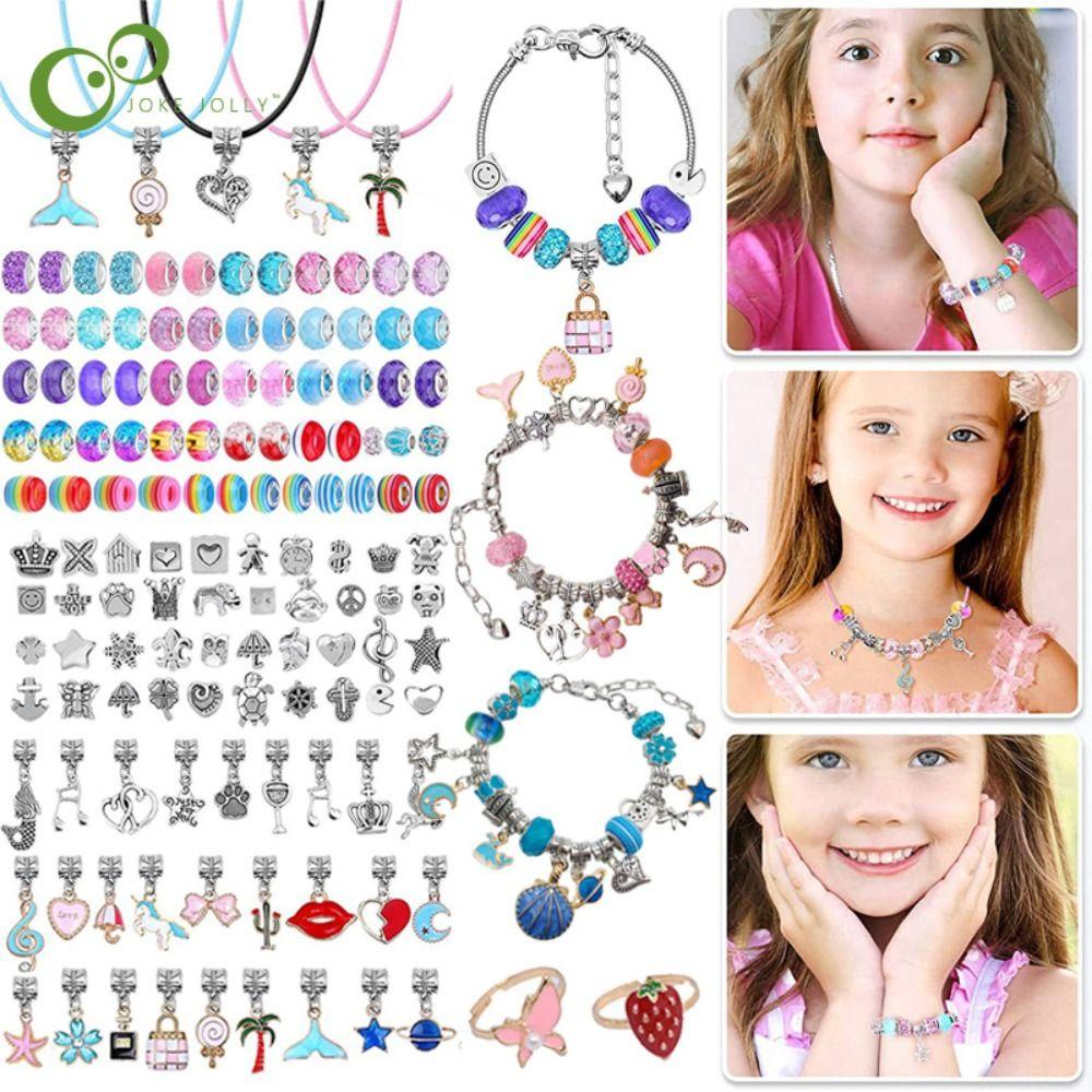 Lanfy Jewelry Making Kit Handmade Menarik Untuk Gadis Kid Anak Manik-Manik Gelang