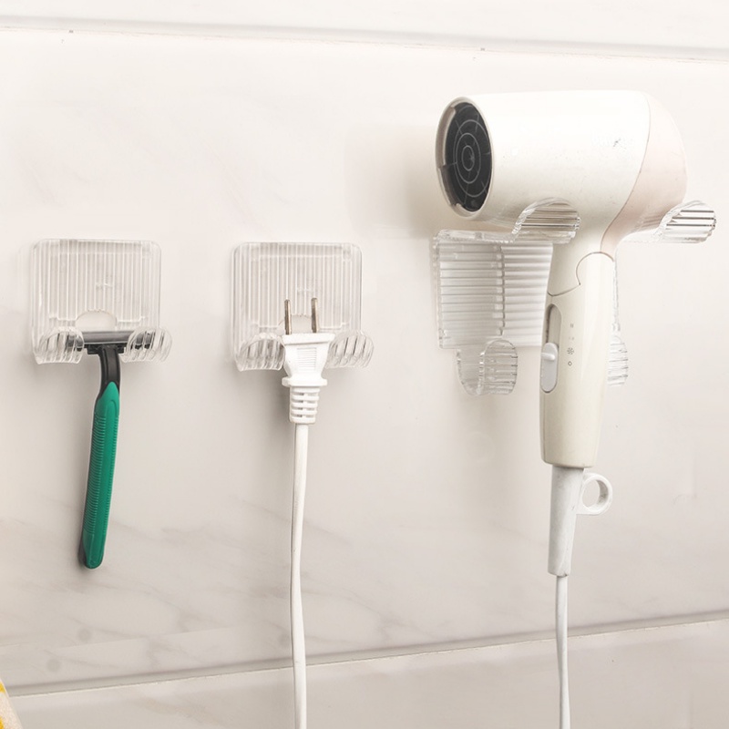 Self-adhesive Clear Striped Hook Phones Charger Rak Gantung Handuk Hairband Kunci Holder Barang Hemat Tempat Finishing Rak Kuat Bantalan Organizer Alat