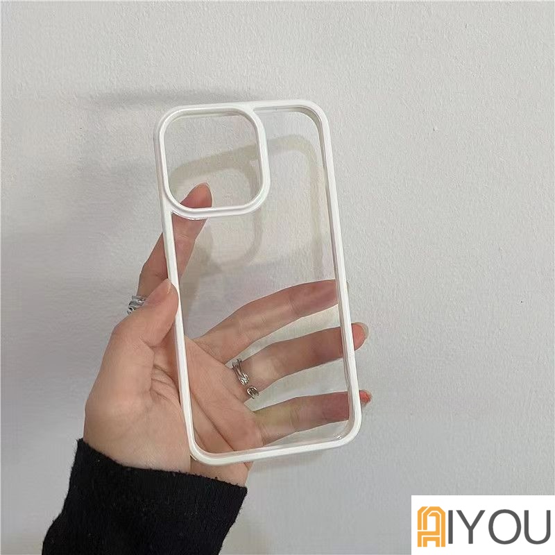 IPHONE Casing Ponsel Bening Bumper Warna-Warni Tahan Guncangan Untuk Iphone14 13 12 11 Pro XR X XS Max8 7 Plus SE 3 Cover Akrilik Lembut Transparan