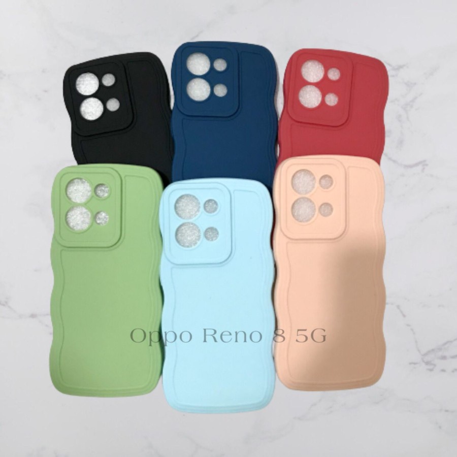 CASE OPPO RENO 8 5G - SOFTCASE SILIKON GELOMBANG WARNA PRO CAMERA