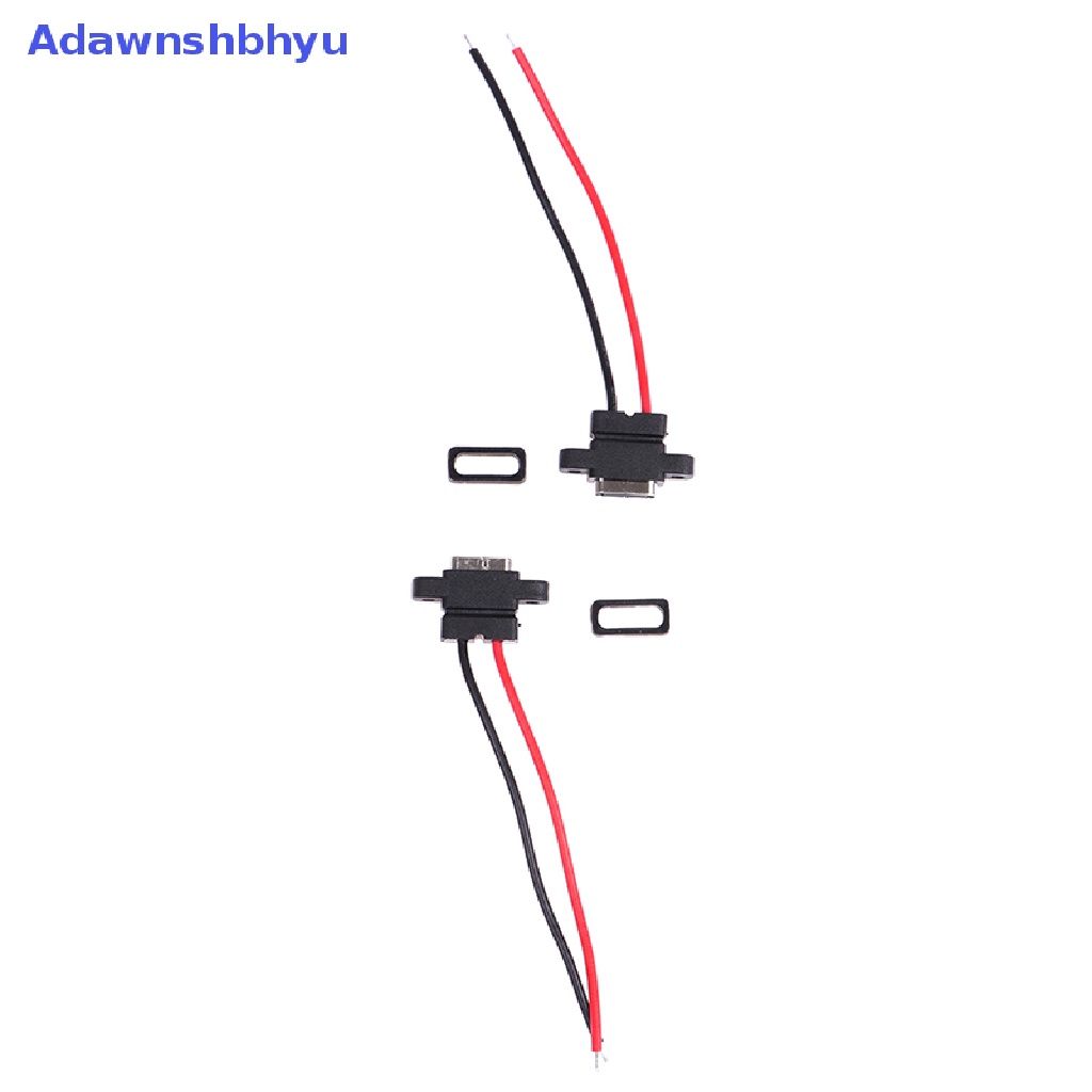 Adhyu 2pcs Konektor USB 3.1 Tipe-C 2Pin SMD SMT Female Socket Fast Charging Port ID