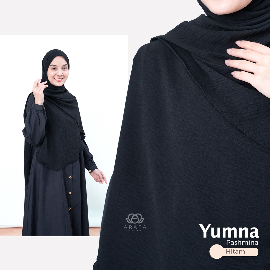 Arafa Hijab - Yumna Pashmina | Yumna Curve Pashmina | Pashmina Oval Syar'i Crinkle