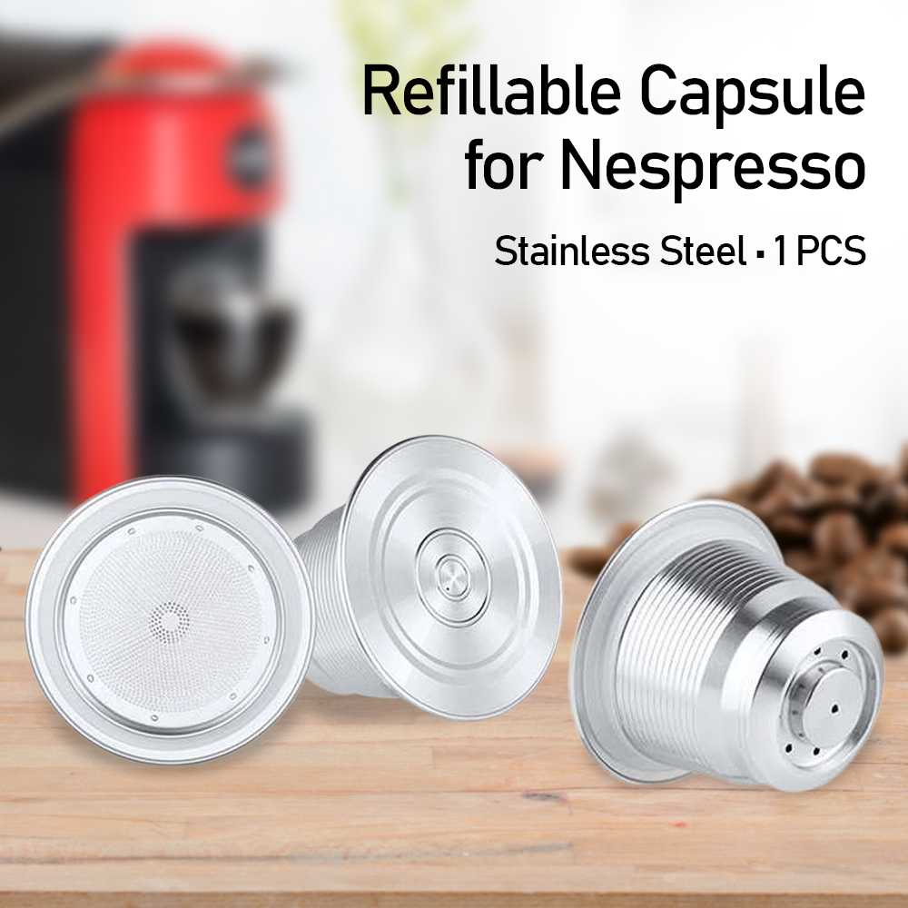 (BISA COD) FTIHSHP iCafilas Refillable Capsule Upgrade Stainless Steel 1PCS for Nespresso