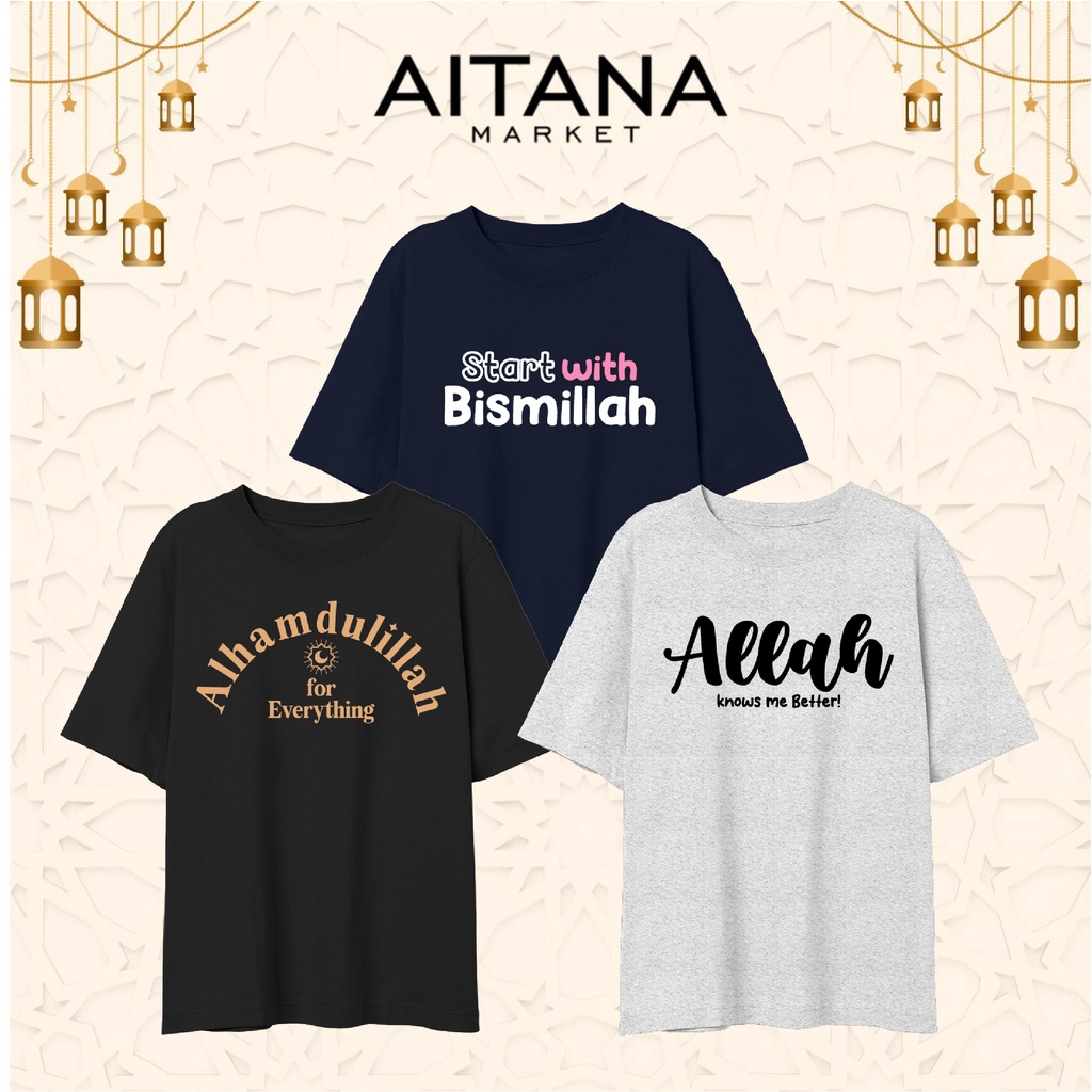 Baju Kaos Muslim Series Ramadhan Alhamdulillah Ready Size Dewasa Bigsize Bahan Katun Combed 30s Premium