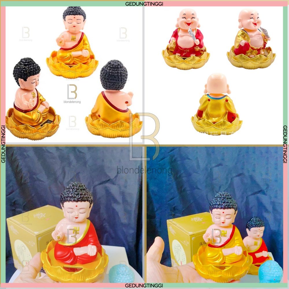 Pajangan Patung Hiasan Boneka Dewa Maitreya Julaihut Milefo Sakyamuni Biksu Fortune Rejeki Rezeki Fengshui Feng Shui Buddha Budha Rupang Amitabha Statue Decoration Keberuntungan Goyang Bergerak Mainan Di Dashboard Mobil Solar Baterai Mini Kecil Besar Cina