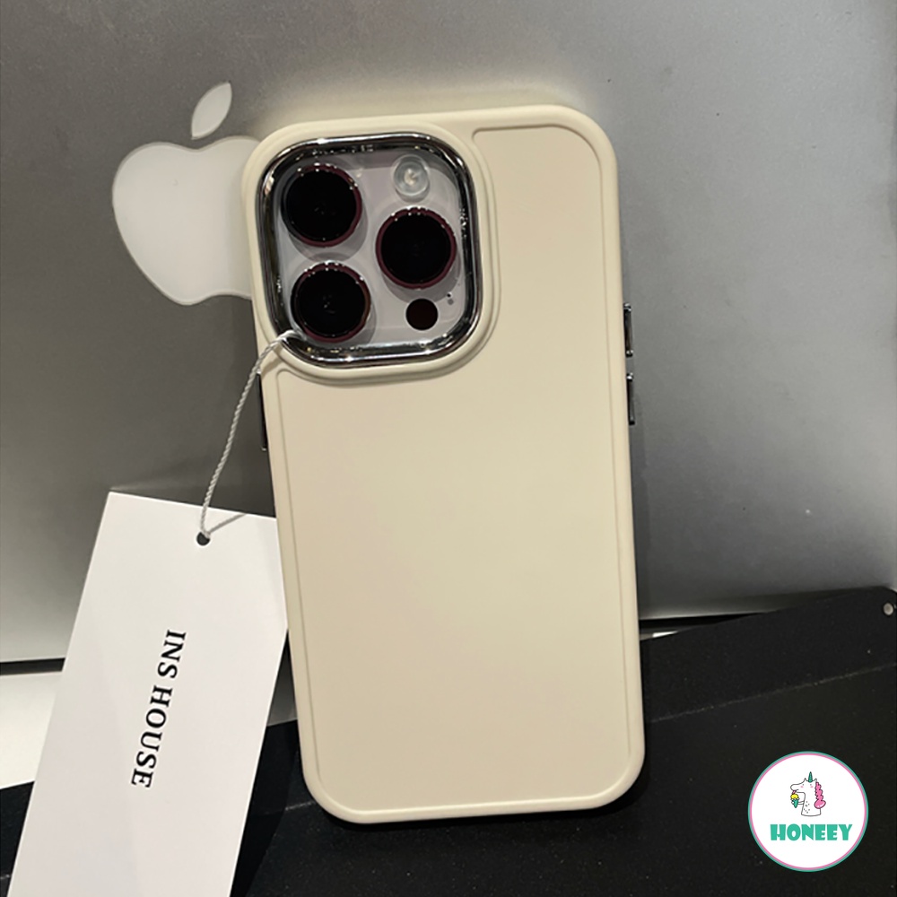 IPHONE Retro Art Simple Solid Korea Case Kompatibel Untuk Iphone11 14 12 13pro 14plus Perlindungan Kamera Shockproof Bumper Soft Cover