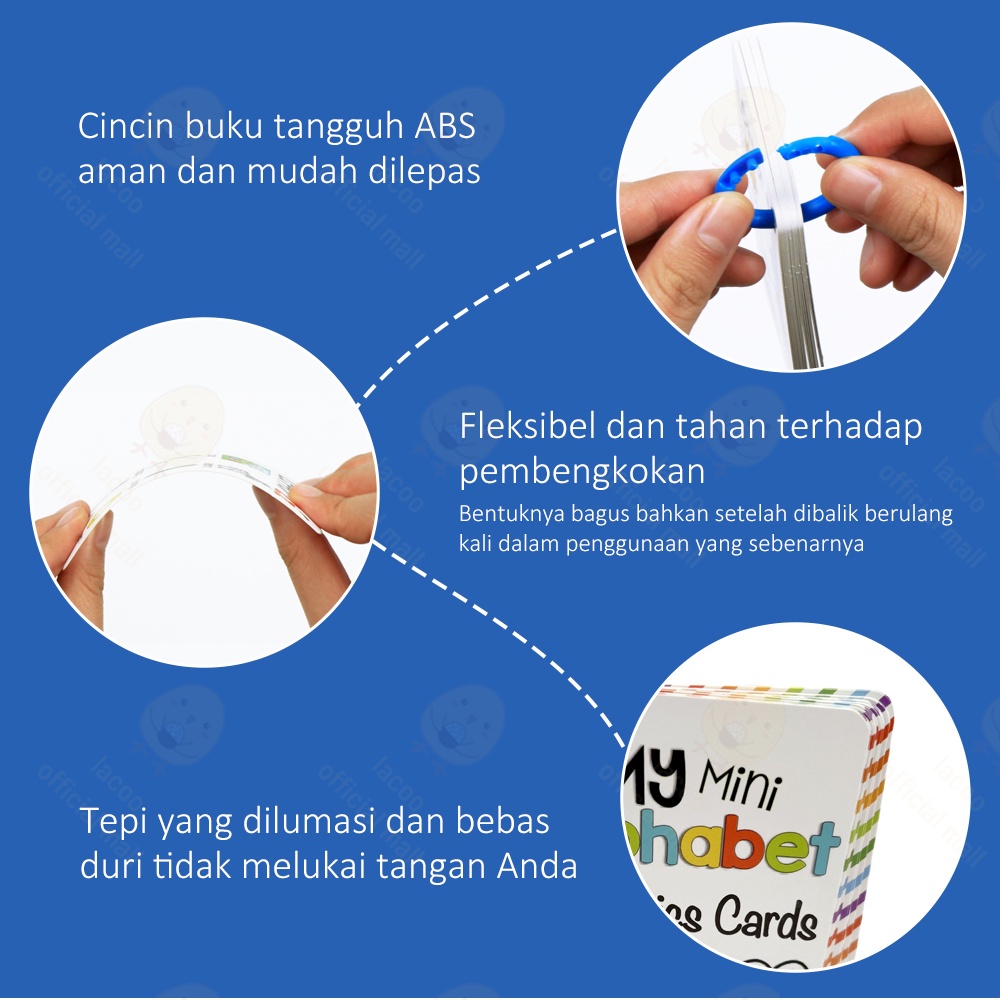 Lacoo Flash card huruf Mainan edukasi flashcard kartu pintar anak 27pcs