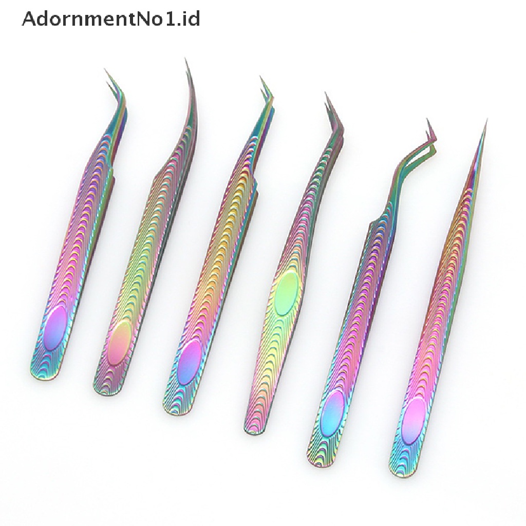 [AdornmentNo1] Pinset Bulu Mata Stainless Steel Multicolor Profesional Untuk Bulu Mata Exten [ID]