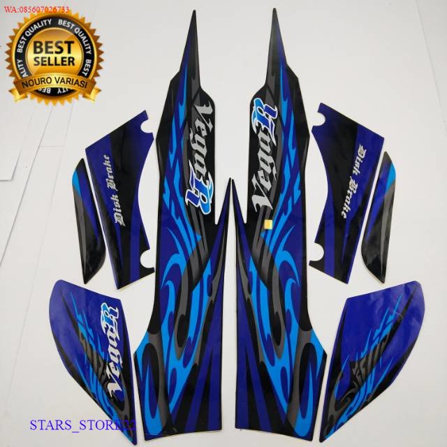 (ORI) Striping Yamaha Vega r new 2009 biru hitam list body standar KUALITAS ORIGINAL PABRIK