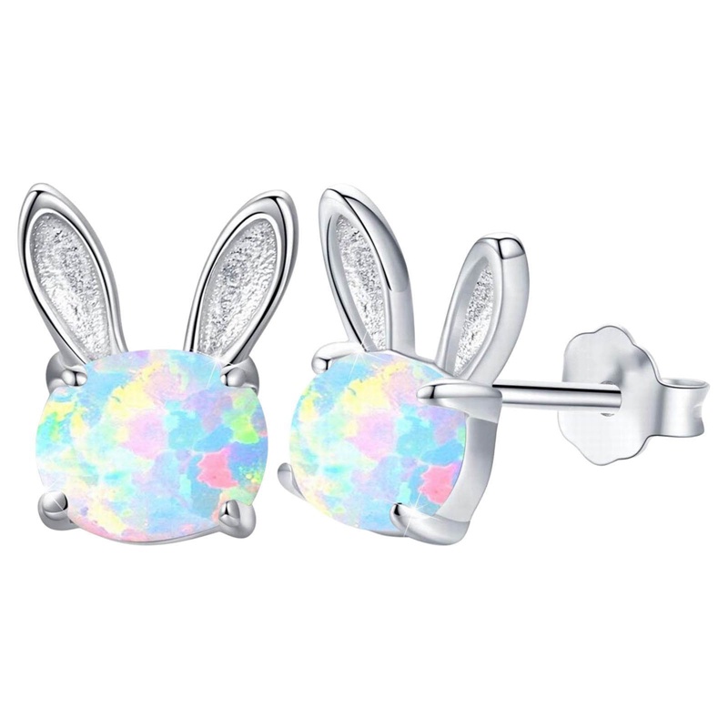 Rabbit Opal Ear Studs2023Anting Korea Baru Earing Berlian Fashion Aksesoris Cewek