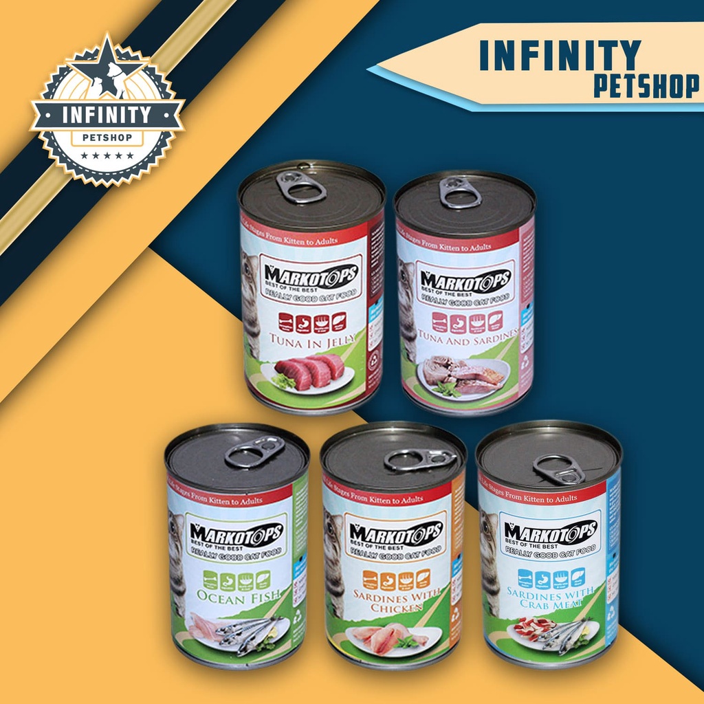 Makanan Kucing basah Kaleng Wet Food markotop 400 Gram