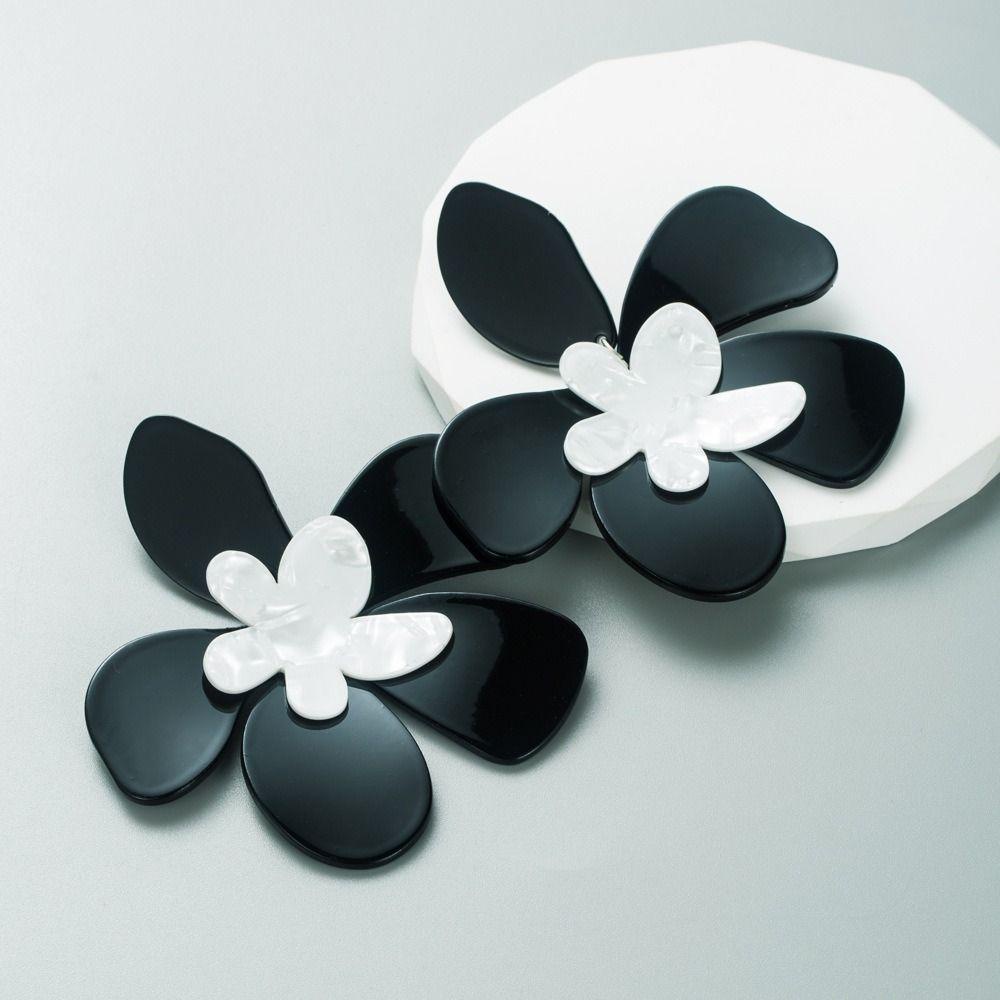 Lily Crylic Flower Earrings Pesta Berlebihan Aksesoris Perhiasan Akrilik