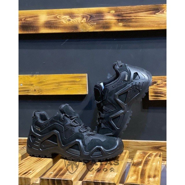 Patas - Sepatu LOWA Hitam Pendek 4inci Taktis Militer Indoor/Outdoor - Hitam, 40