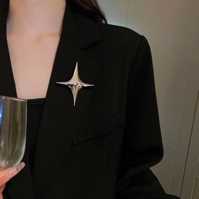 Siy Cross Bintang Bros Kerah Pin Lencana Perhiasan Fashion Pakaian Pin Unisex Hadiah