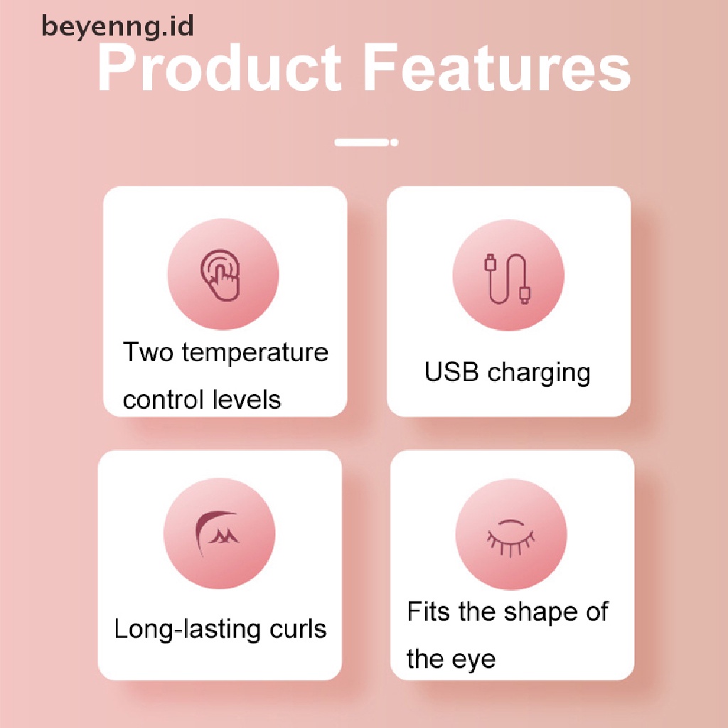 Beyen Heated Eyelashes Curler USB Rechargeable Pengeriting Bulu Mata Elektrik Portable ID