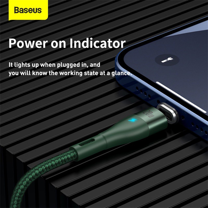 BASEUS Zinc Magnetic Safe Fast Charging Cable C to IP 2m 1m 20W - CATLXC