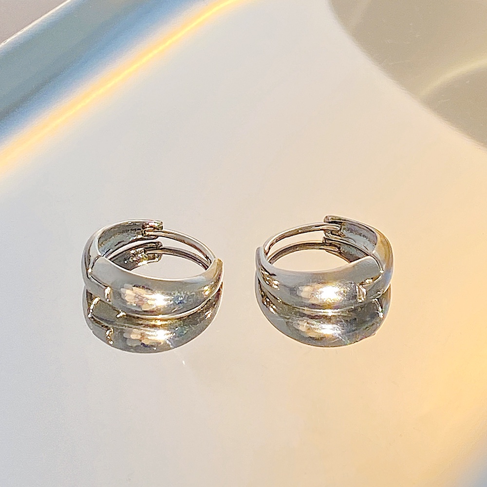 Korea Y2K Perak Hoop Earring Untuk Wanita Hypoallergenic Fashion Zirkon Mutiara Stud Earring Perhiasan Aksesoris