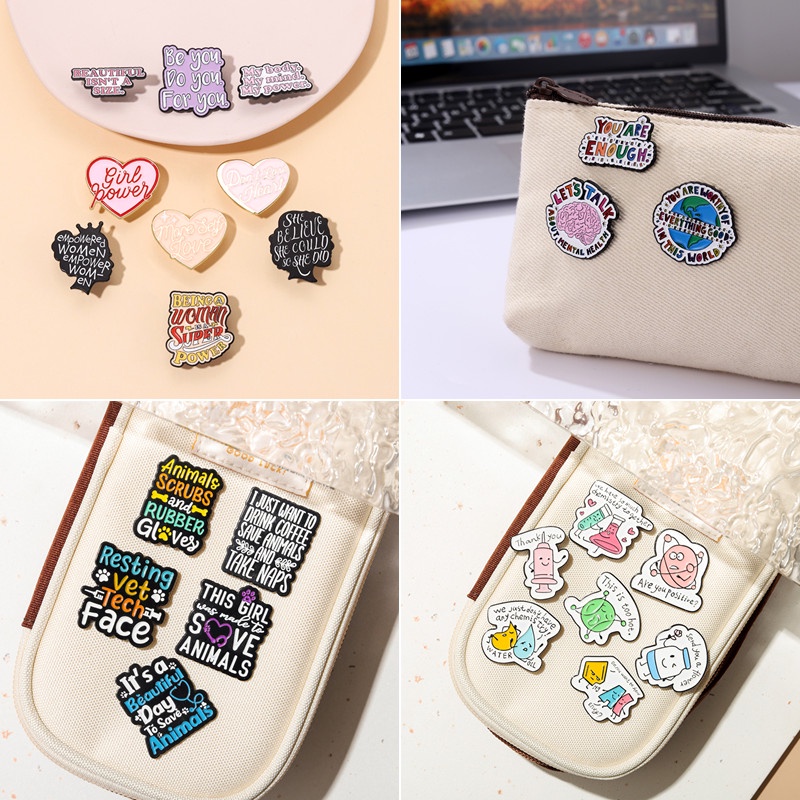 2/7pcs Set Text Class Lapel Pin Elemen Kimia Bros Ransel Lencana Hadiah Untuk Teman Aksesoris Pakaian