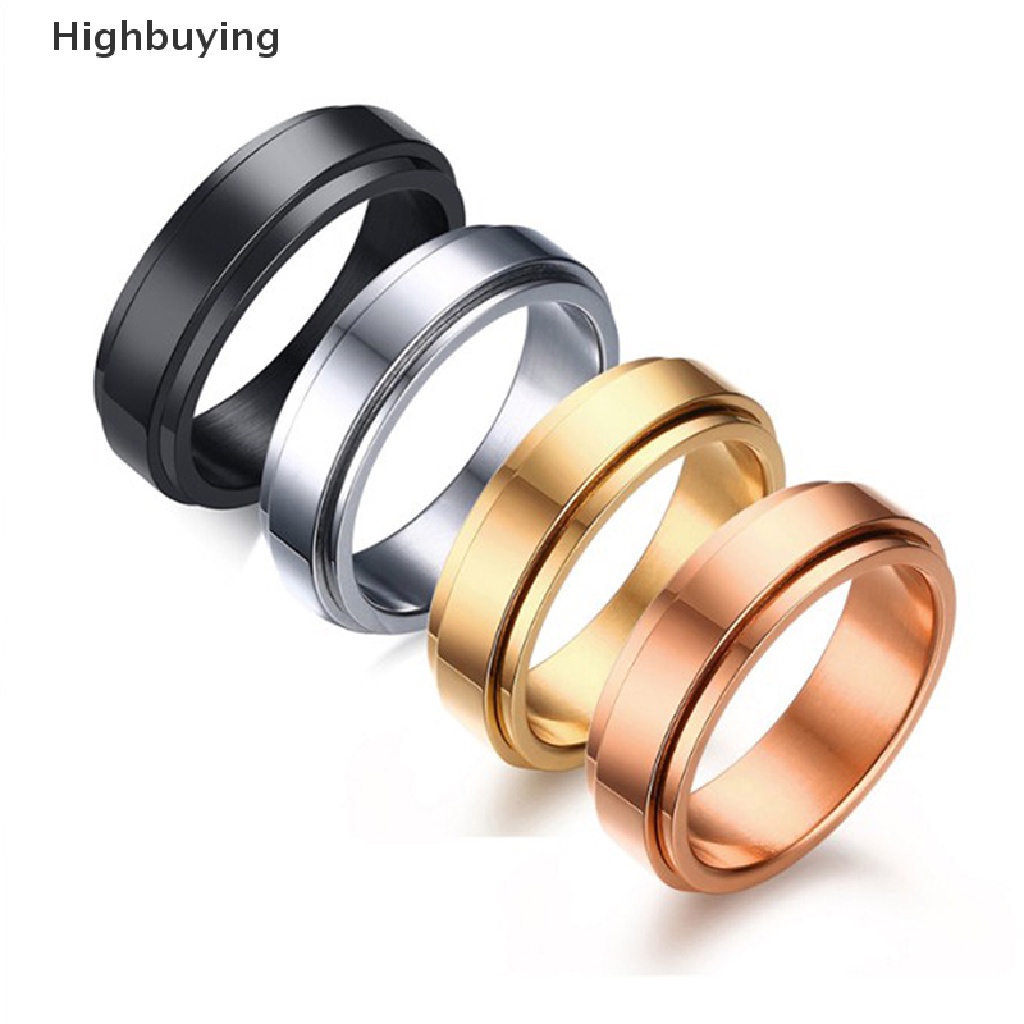 Hbid Baja Titanium Keren Sederhana Pria Cincin Hitam Emas Perak Poles Jari Cincin 3warna Hadiah Pernikahan Valene Hadiah Glory