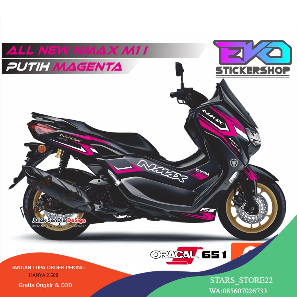 (PREMIUM) STIKER ALL NEW NMAX HITAM CUTTING STICKER STRIPING NMAX 2020 2021 2022 NEW DESAIN 2023