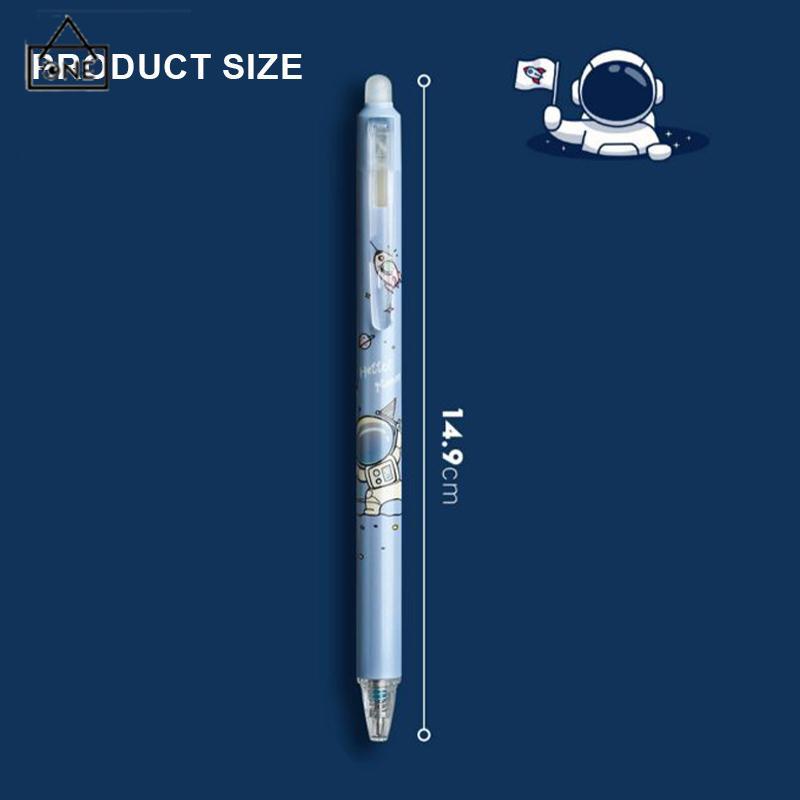 COD❤️Pulpen Gel Desain Astronot Warna，Biru Hitam Mudah Dihapus，Stationery Accessories-A.one