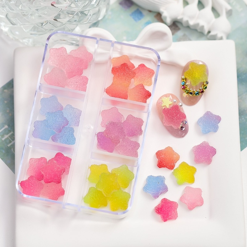 Siy 1kotak Berlian Kuku Bening Glitter Desain Nail Rhinestones Resin Batu Kuku Permata Nail Art Aksesoris Bunga Kuku C