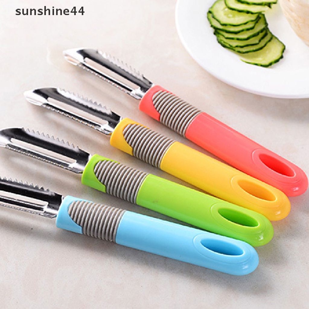 Sunshine Warna Random Kreatif Pengupas Buah Sayur Dapur Multi-Fungsi Fruit Tools ID