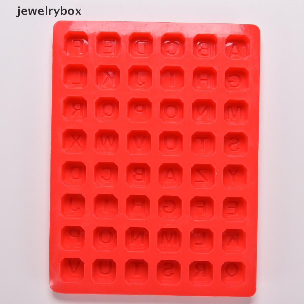 [jewelrybox] Cetakan Sabun Huruf Alfabet Silikon Kue Coklat Jelly Permen Cookie Cube Mould Butik