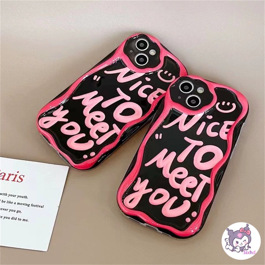 IPHONE Kompatibel Untuk Iphone14 13 12 11 Pro Max SE 2020 X XR Xs Max7 8 6 6s Plus Fashion Huruf Tidak Teratur Tepi Gelombang Casing Ponsel Silikon Lembut Perlindungan Anti Jatuh Back Cover