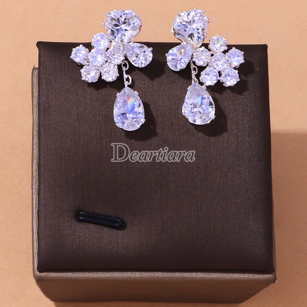 Stylish Temperament Bridal Jewelry Two-piece Suit Dress Accessories Love Zircon Necklace Set