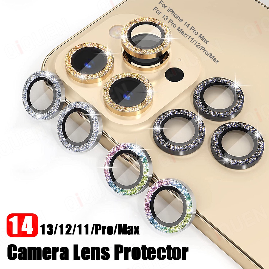 1 Sst Pelindung Lensa Kamera Bling Untuk compatible for Iphone 14 Pro Max 13 Pro Max/13 Pro/13 Mini/12 Pro Max / 12 / 12 Pro / 12 Mini 11 / 11 Pro Max / 11 Pro