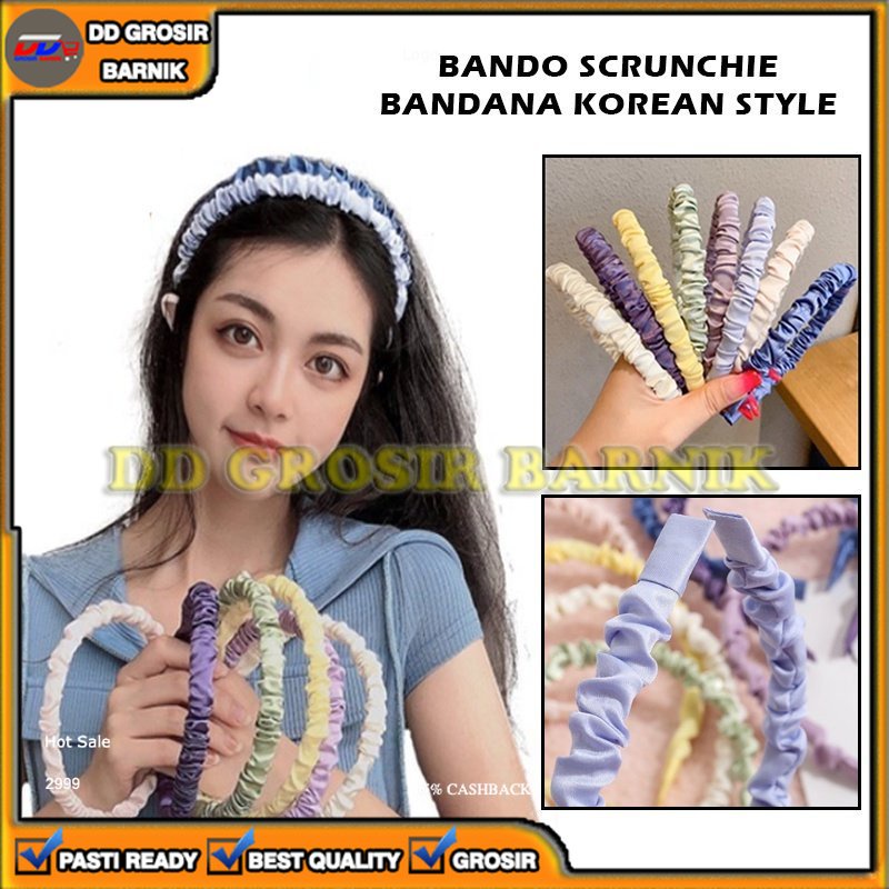 [DGB] BANDANA BANDO SCRUNCHIE KERUT RAMBUT PITA SATIN SILK AKSESORIS RAMBUT KOREAN FASHION