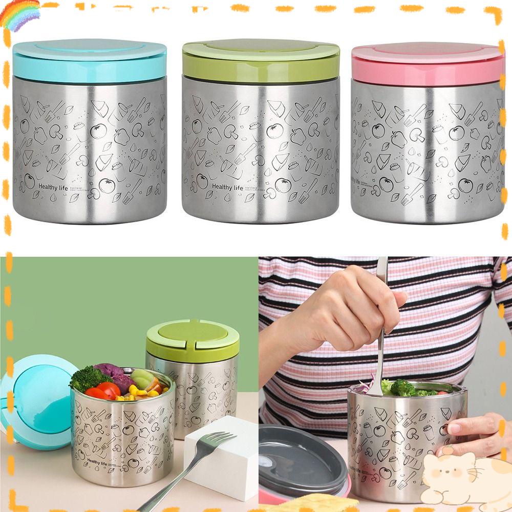 Solighter Thermal Insulation Lunch Box Microwavable304Stainless Steel Dengan Pegangan Wadah Makanan