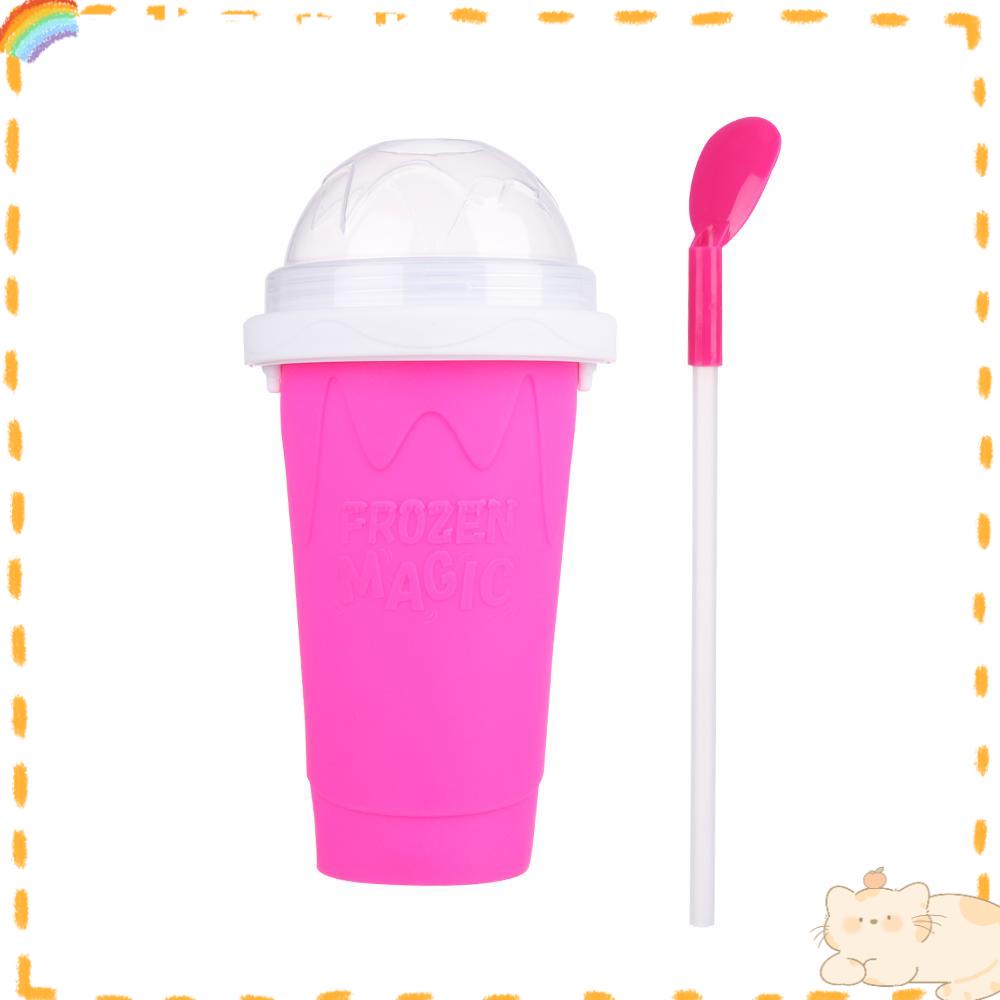 Solighter 1Pcs Slushy Cup DIY Milk Shake Kid Squeeze Cup Musim Panas Es Cepat Beku Magic Silicone Cup