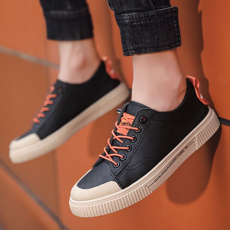 SHOEGALLERY LV0234 Sepatu Sneakers Hitam Kanvas Pria Import Trend Terbaru