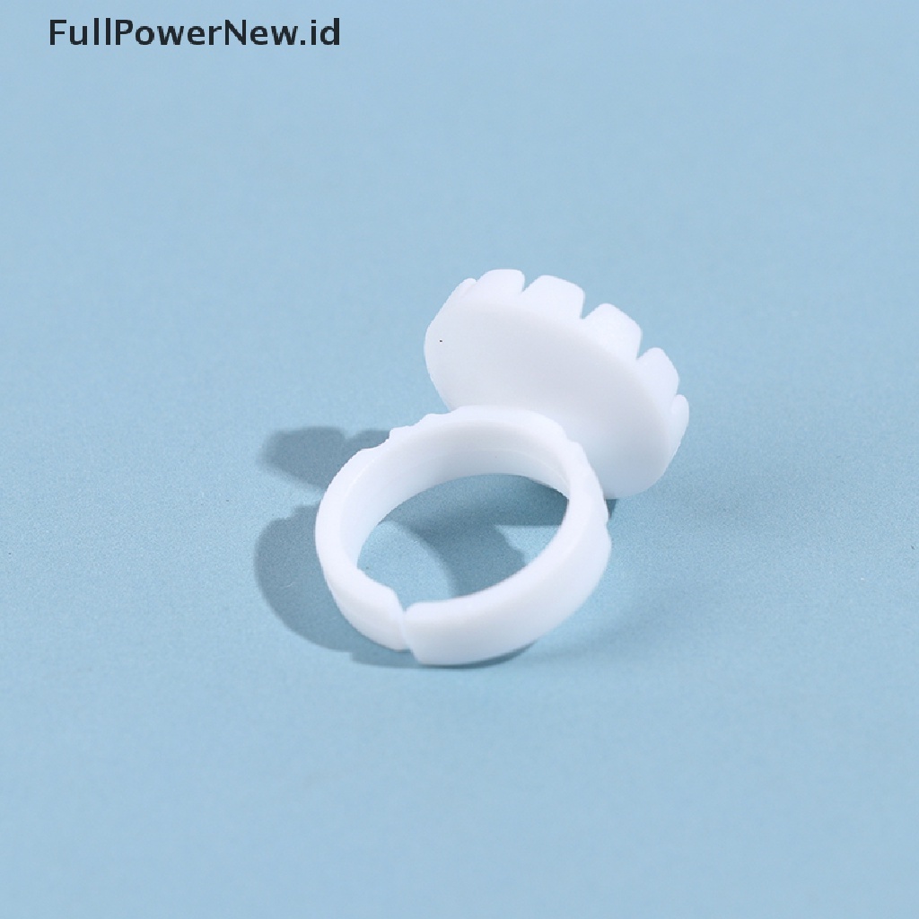 Power 100Pcs Cincin Ekstensi Bulu Mata Sekali Pakai Lem Lash Fan Cup Finger Holder Fans ID