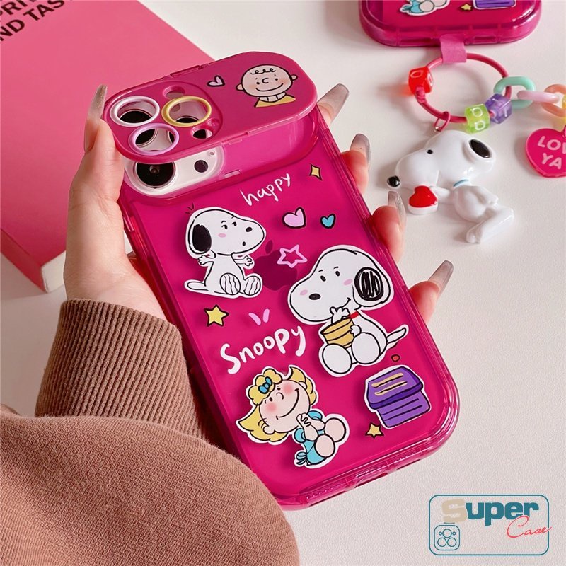 Kartun Indah Snoopy Casing Kompatibel Untuk IPhone 13 11 14 12 Pro MAX XR 8 7 14 Plus X XS MAX SE 2020 Gadis Kreatif Flip Make Up Cermin Shockproof Lembut TPU Phone Back Cover Case