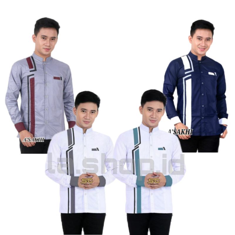 BAJU KOKO LENGAN PANJANG ATASAN MUSLIM PRIA BAJU KOKO GUS AZMI BAJU KOKO HADROH BAJU KOKO PRIA / BAJU KOKO TERLARIS GUS AZMI / BAJU MUSLIM LENGAN PANJANG MASA KINI / SERAGAM BAJU KOKO HADROH / BAJU KOKO HADROH / KOKO SANTRI / MOTIF PETIR