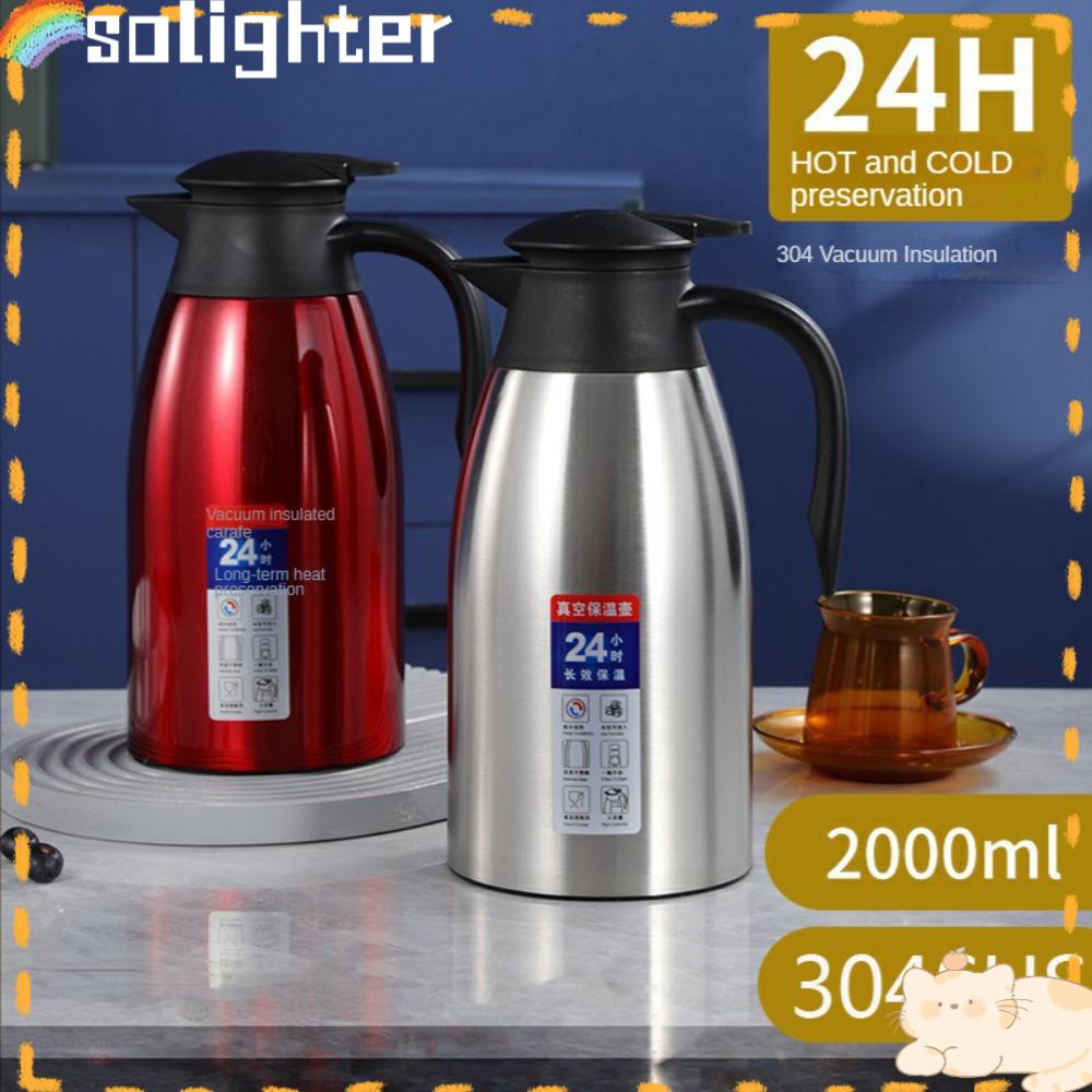 Termos SOLIGHTER 2L Kapasitas Besar304Stainless Steel 24jam Isolasi Panci Botol