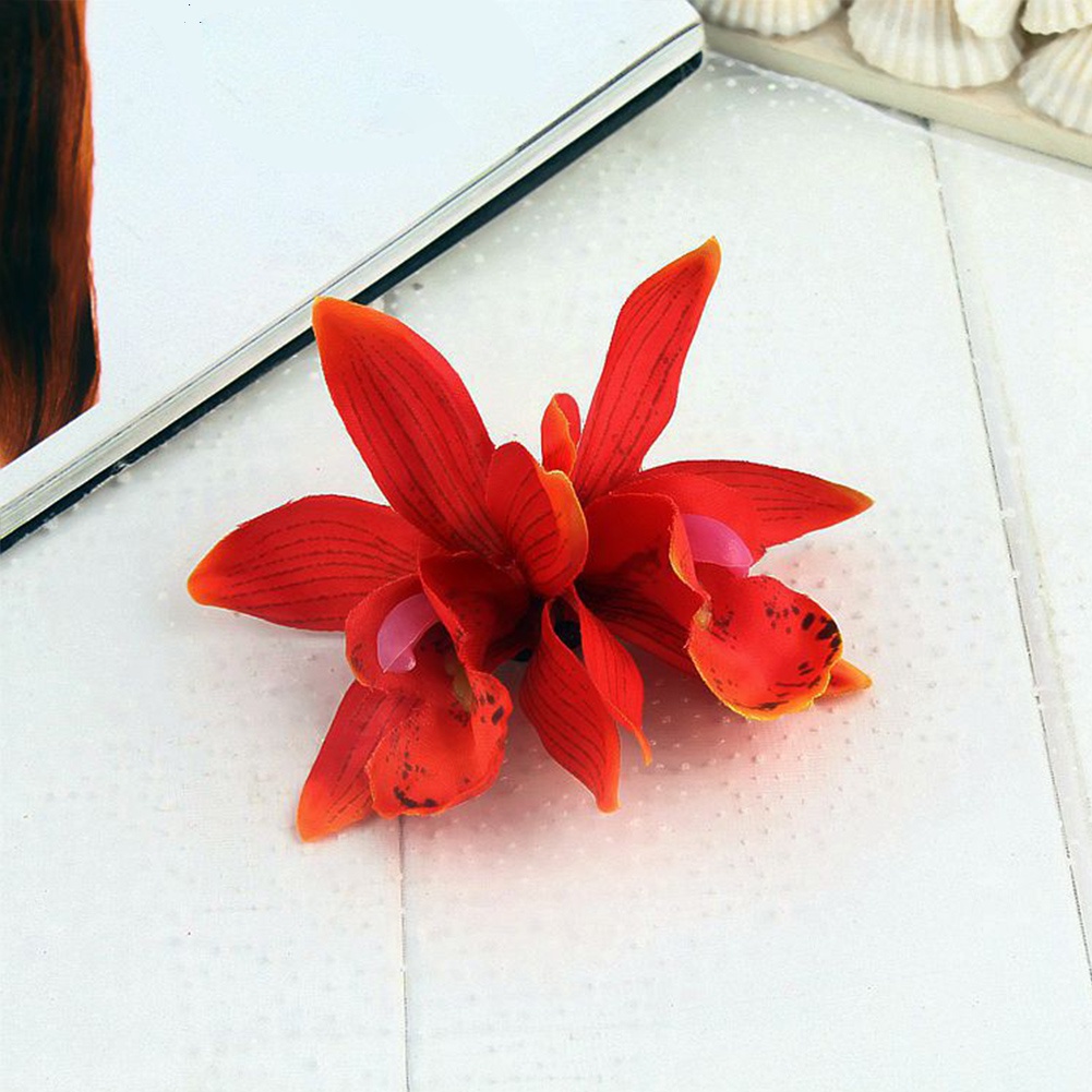 Artificial Rose Hairclip Flower Hair Clip Aksesoris Jepit Hawaii Pernikahan Pantai Liburan Pesta Anggrek Manis Hairgrip