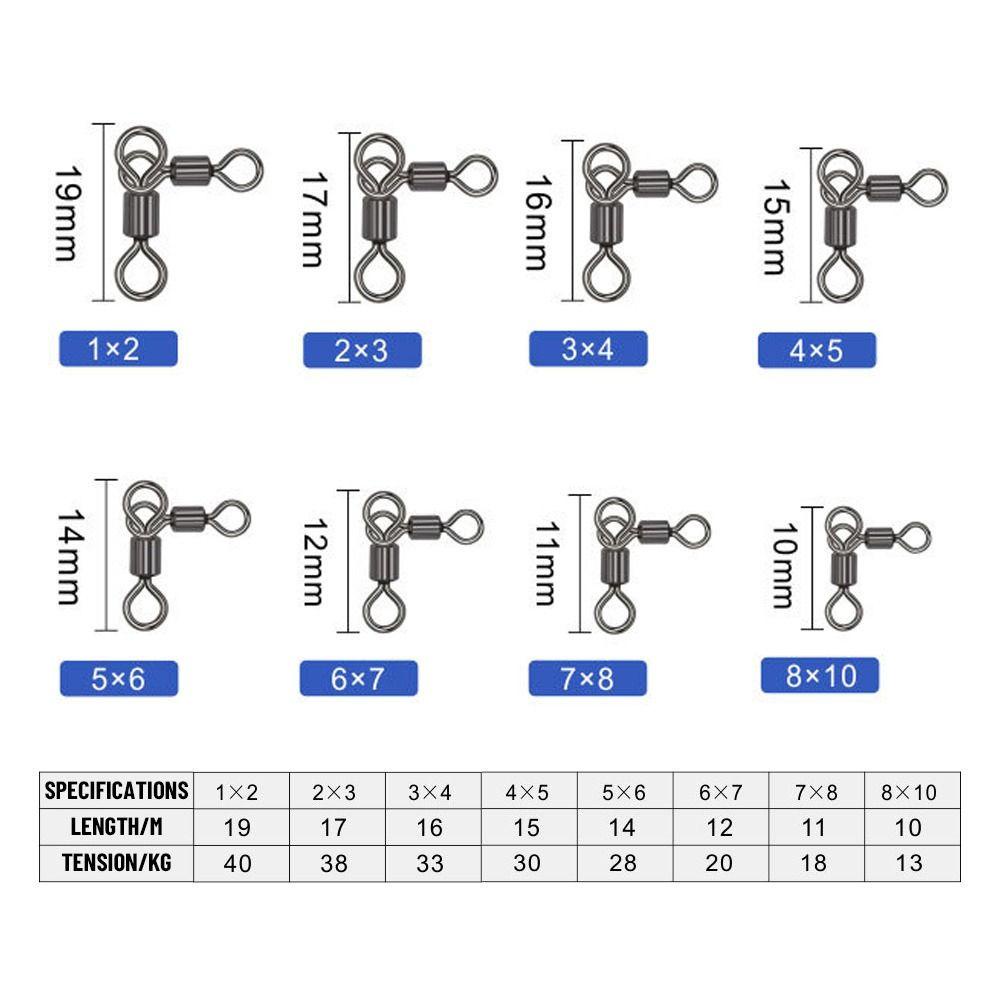 TOP 50pcs /set Memancing Putar Panas Kuningan Barel Memancing Aksesoris Cross-line Brass Head