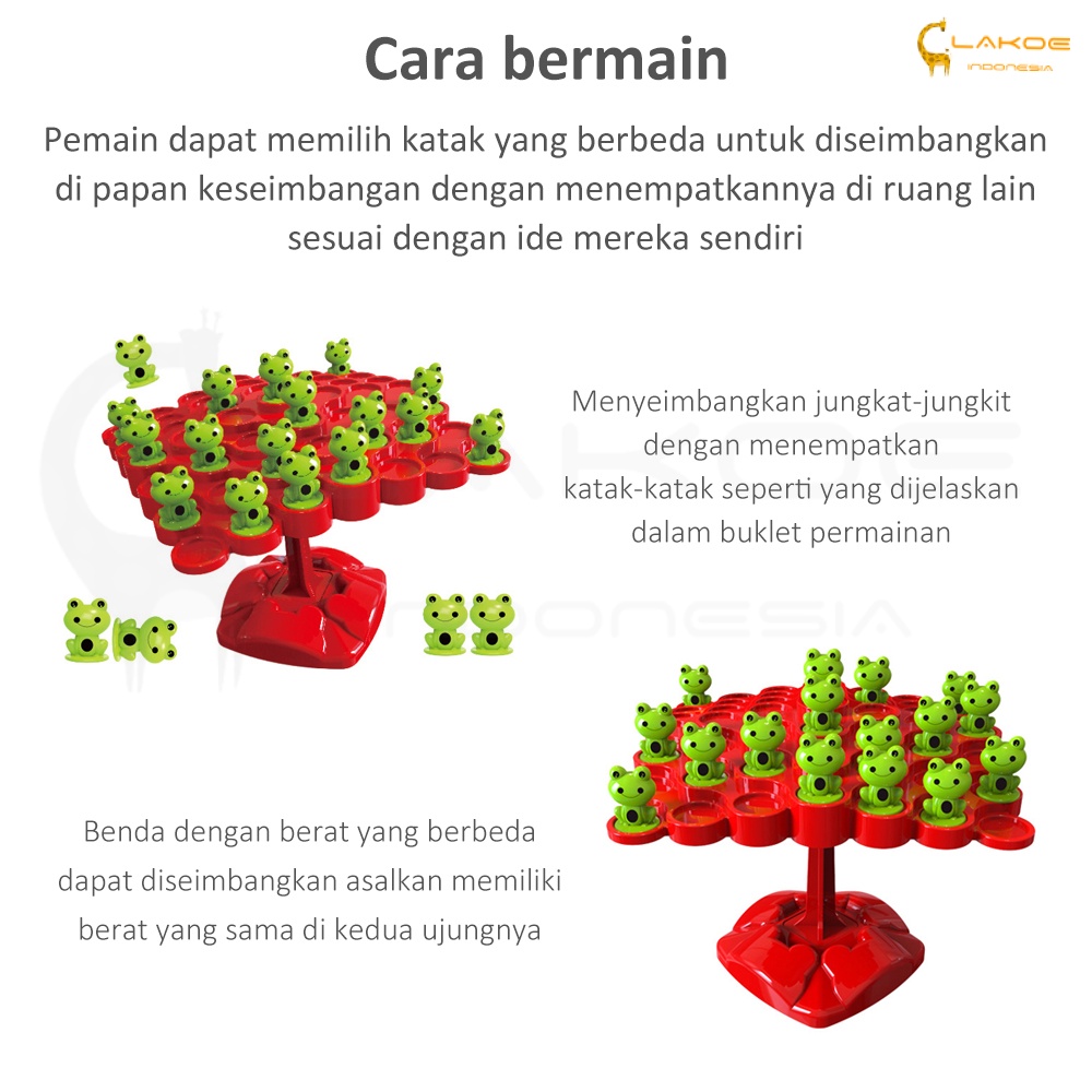 LAKOE Mainan edukasi anak board game Mainan Pohon Keseimbangan Katak