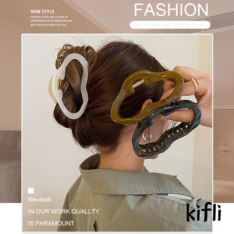 [KD] Vintage Khusus Berbentuk Prancis High-end Indah Hiu Klip Rambut Ambil Klip Bentuk Awan Bahan Metal Matte