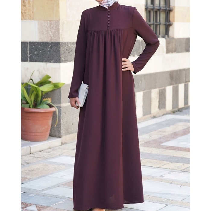 Gamis Abaya Basic Premium Putih Polos Syar'i Gamis Susun Canda Rampel / Gamis Polos Abaya Rempel  Te