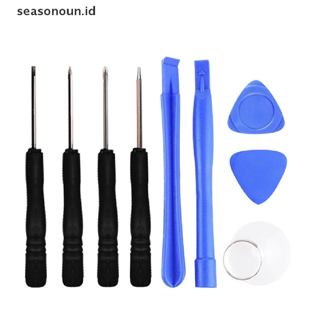 Seasonoun 9pcs Set Alat Perbaikan Ponsel Universal Mobile Tools Kits Obeng Set.