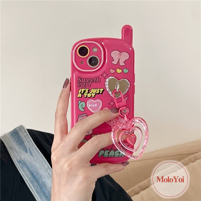 IPHONE Case Kompatibel Untuk Iphone11 14 13 12 Pro Max7 8 Plus XR X XS MAX SE 2020 Graffiti Kelinci Lucu Ikatan Simpul Retro Personal Bentuk Ponsel Seluler Soft Cover Dengan Liontin Cinta Cinta Hati